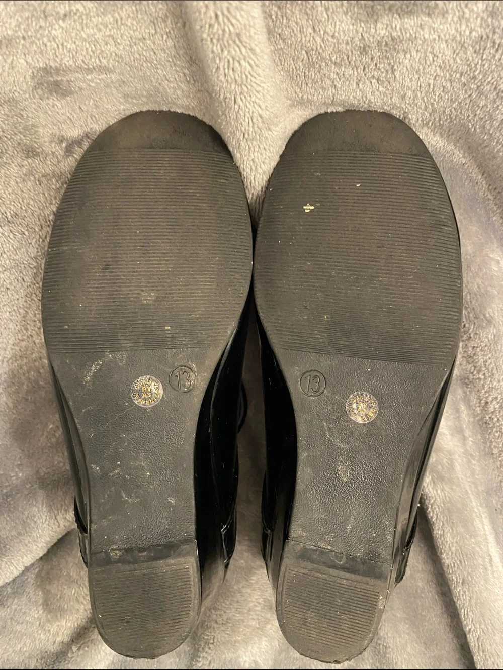 Christie & Joe Girls' Black Patent Mary Jane with Rhinestone Buckle
